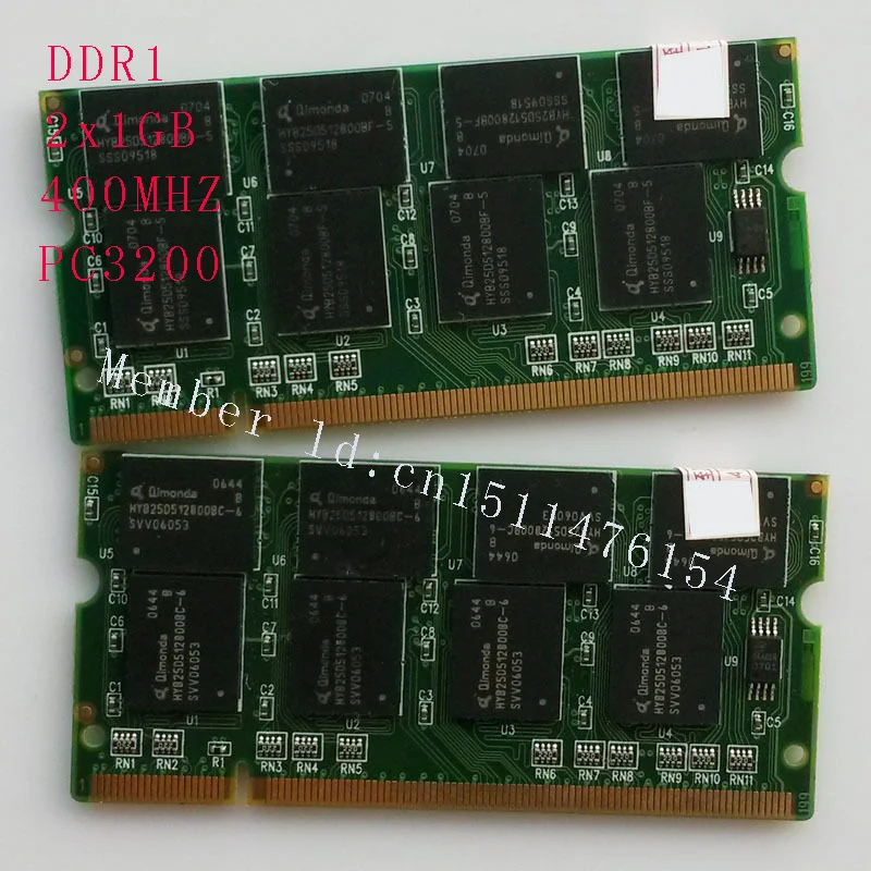 Тетрадь памяти НОВЫЙ 2 ГБ 2x1 PC3200 DDR400 400 МГц 200pin DDR1 Sodimm карта для ноутбука Бесплатная