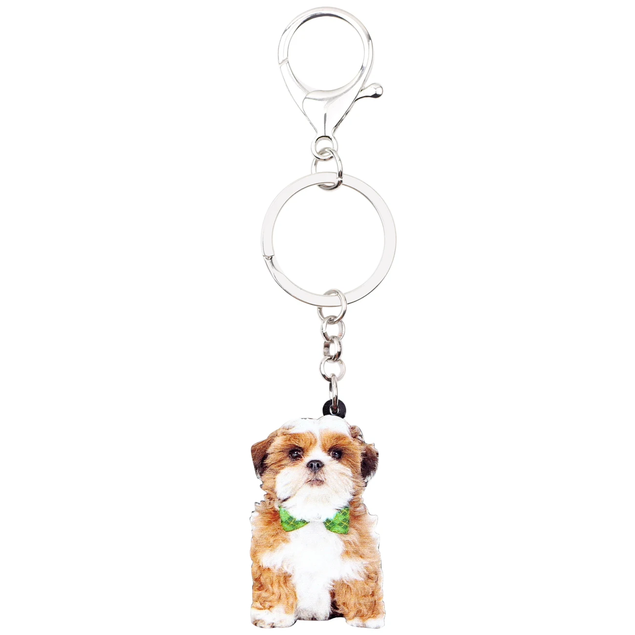 Bonsny акриловые китайские брелоки цепочки для ключей от собаки Shih Tzu милые модные