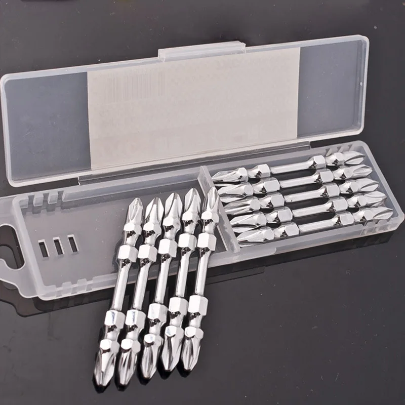 

10 Pcs/set 1/4" 65mm Magnetic Screwdriver Bit PH2 Phillips Screw Driver Bits Double Head Plasterboard Drywall Screwdriver Bits