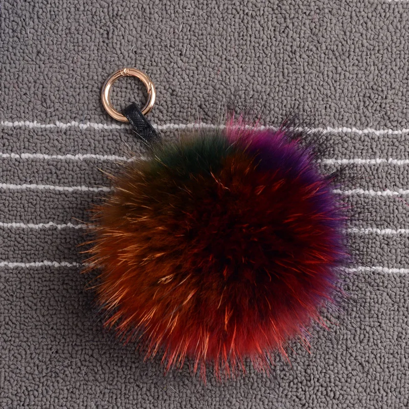 15 см пушистый меховой шар брелок из меха енота для ключей Llavero помпон брелки Porte Clef