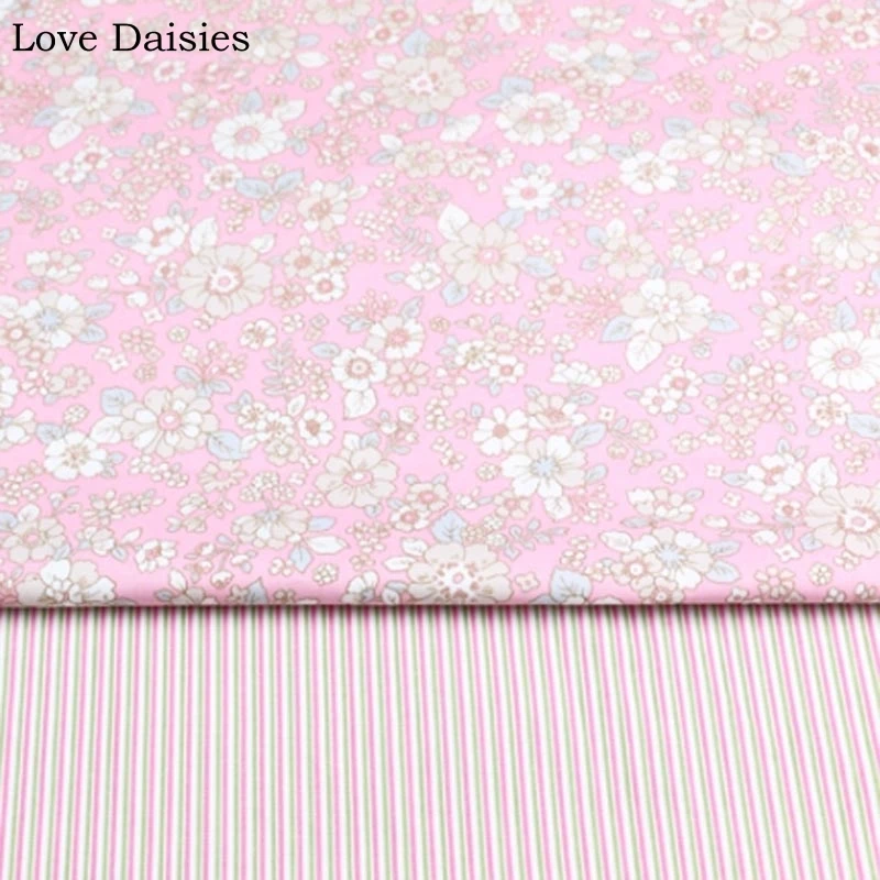 Саржевая ткань из 100% хлопка розовая желтая синяя белая с маленькими цветами