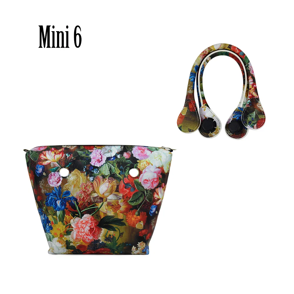 Mini 6 Новинка, TANQU, водонепроницаемый, из искусственной кожи, с цветочной вставкой, внутренний карман, плюс ручка, для классического мини Obag O, сумка для женщин - Цвет: Mini 6