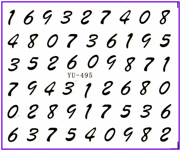 

Water Transfers Stickers Nail Decals Stickers BLACK DIGIT LETTER CROSS STAR LEOPARD TIGER SKIN YU495-506