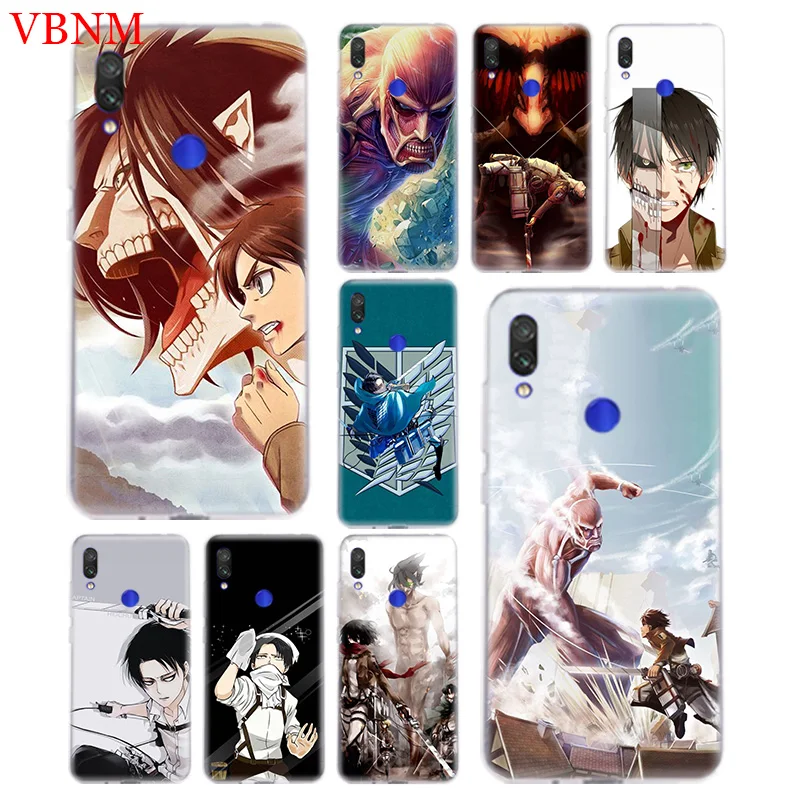 Shingeki No Kyojin Аниме силиконовый чехол для телефона Xiaomi Redmi 4 4A 4X5 5A 6 6A 7 Pro TPU искусство