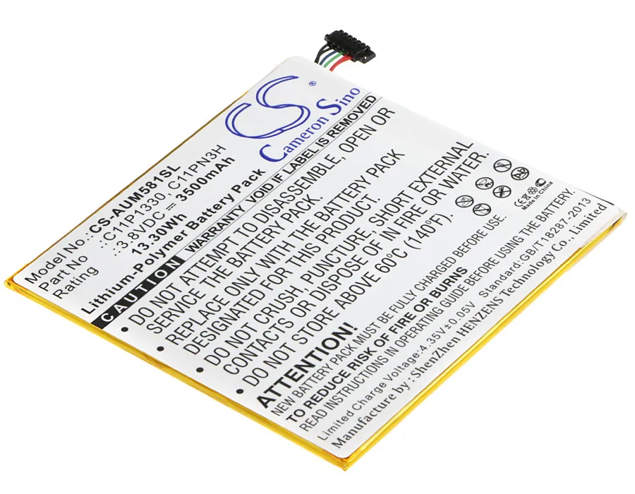 Аккумулятор Cameron Sino 3500 мАч C11P1330 C11PN3H для Asus AST21 ME181C ME581CL Memo Pad 8 MeMO ME181A ME181CX |