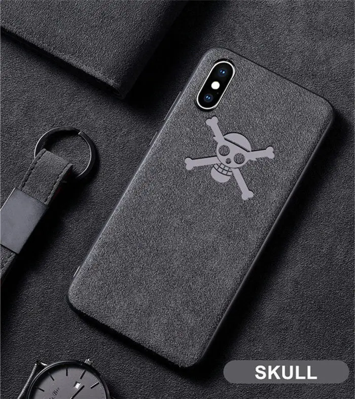 Замши с подкладкой из меха чехол для huawei P20 Lite P10 P30 Pro Коврики 20 30 10 Pro Honor 8X9 10 V9 V10 Nova 5 4 2S 3 3i кожаный телефон килифи - Цвет: Skull