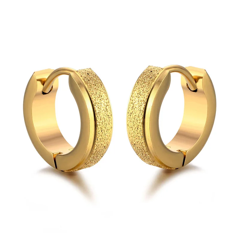 gold Semitree 316L антиаллергенные титановые стальные серьги с застежкой для женщин, трендовые Модные мужские панк ювелирные изделия из нержавеющей стали - Окраска металла: gold