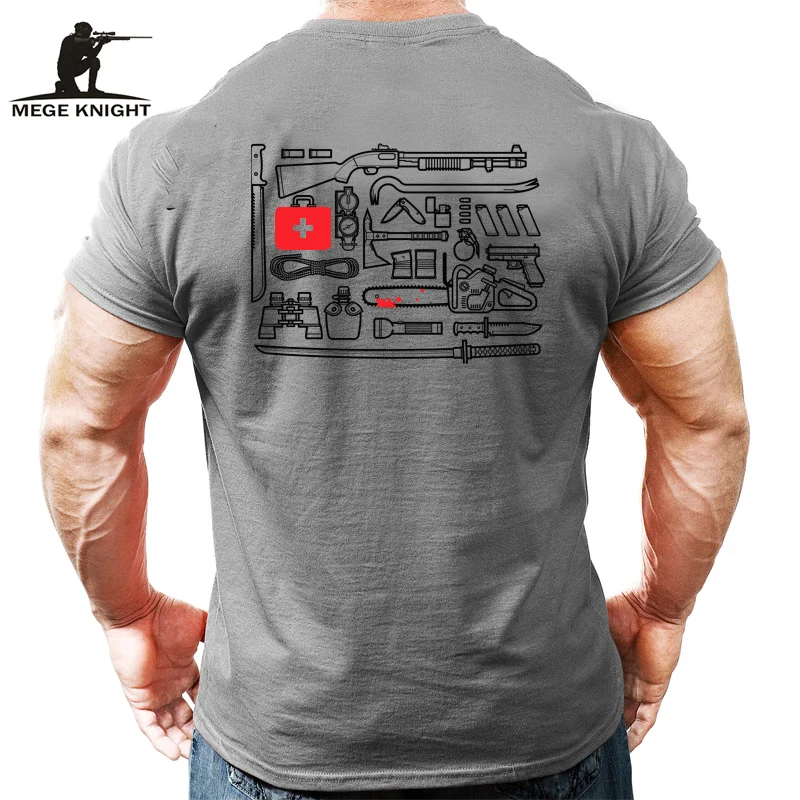 MEGE Men's Tactical T Shirt Military Solid Cotton T-Shirt Army Camouflage Top Short Sleeve Breathable Casual Summer | Мужская одежда