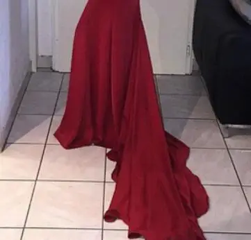 Мода бургундия пятно русалка вечернее платье 2016 сексуальные от-плечу спинки