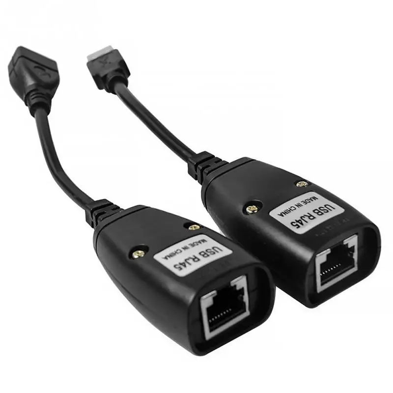 1 set black USB Type A Male RJ45 Female Cable LAN Up To 150ft Adapter Extender Cat5e/6 Network Cables |