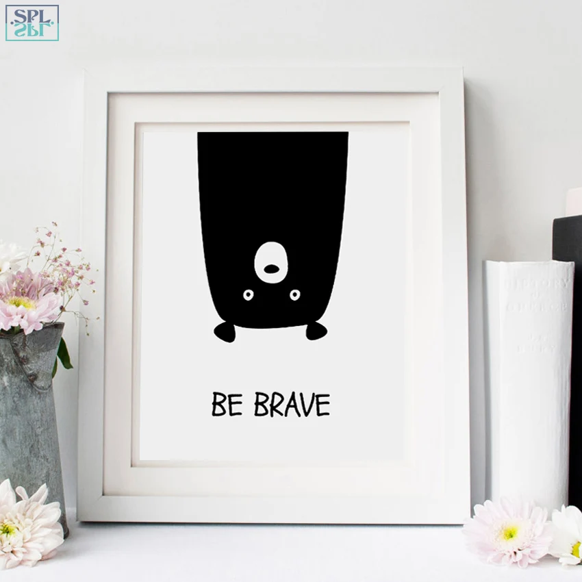 SPLSPL быть смелым! Мальчик и девочка комната украшения стены Картина милый
