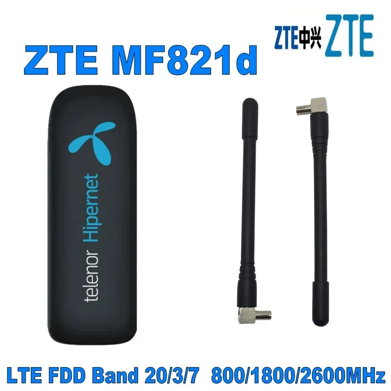 Разблокированный ZTE MF821D 4G LTE FDD USB модем pk MF821 plus 2 шт. 4g TS9 антенна|3G модемы| |