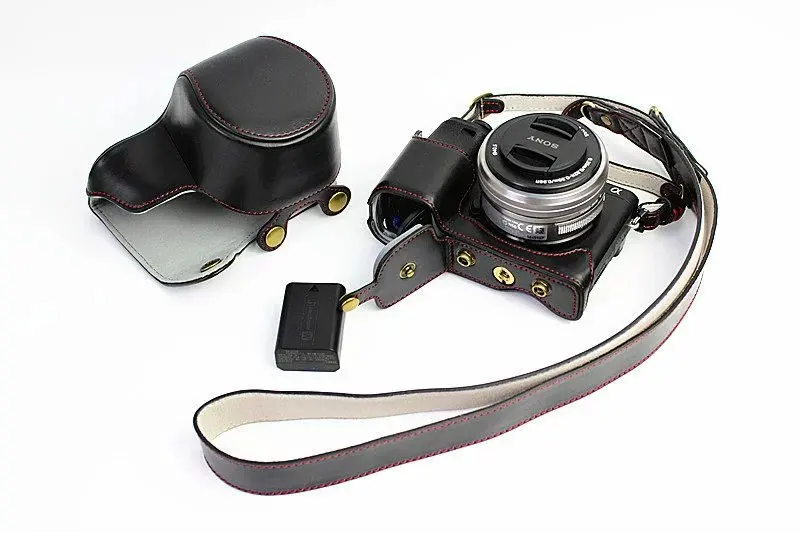 Винтажный чехол из искусственной кожи для камеры Sony A6000 A6300 сумка с ремешком и