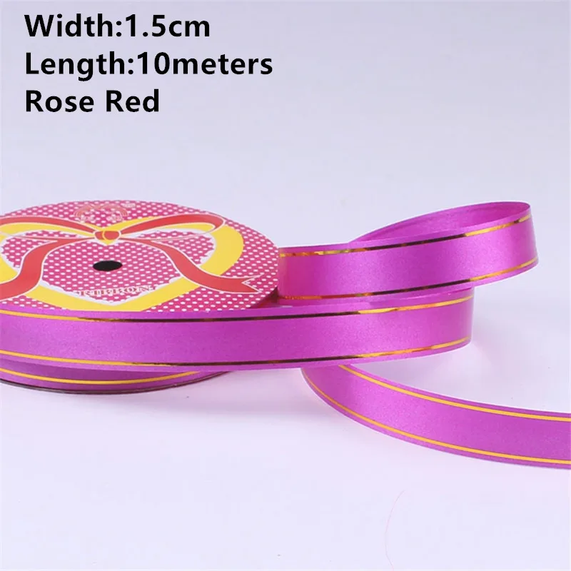 1.5cm Rose Red Новинка 1 рулон Width1cm-3.2cm бумажная лента ветровой колокольчик может быть завязана с воздушным шаром может быть разорвана пластиковые ленты можно свернуть ленту - Цвет: 1.5cm Rose Red