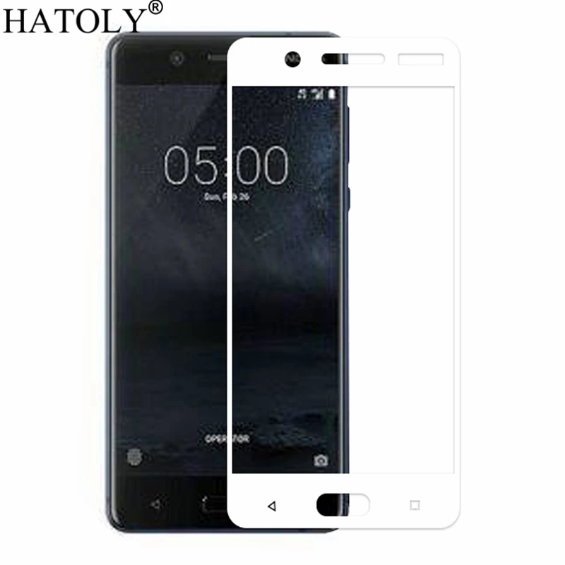 2 шт закаленное стекло для Nokia 5, Защита экрана для Nokia 5, полное покрытие для Nokia 5 TA-1008 TA-1030, 3D пленка с закругленными краями HATOLY