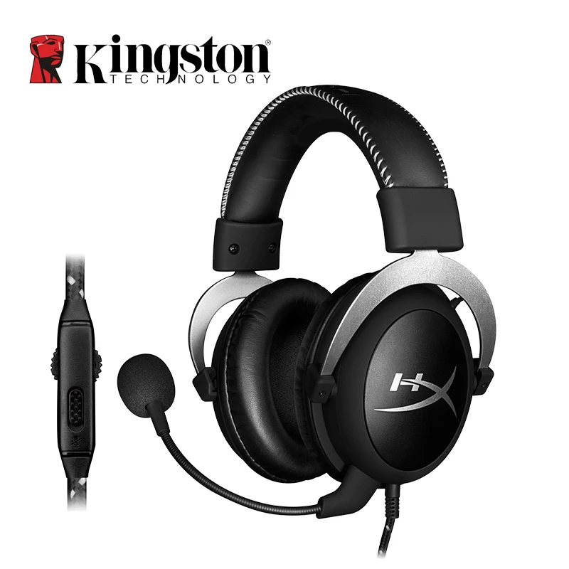 .Silver Kingston HyperX Облако Ядро Черный Gaming Привет-fi Повязка Gaming Наушники Гарнитуры с Микрофоном Для Компьютера PC Desktop - Цвет: .Silver