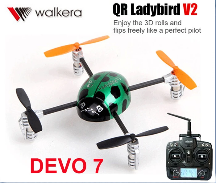 Оригинальный Квадрокоптер Walkera QR Ladybird V2 с передатчиком DEVO 7 3D 3 осевым гироскопом 2