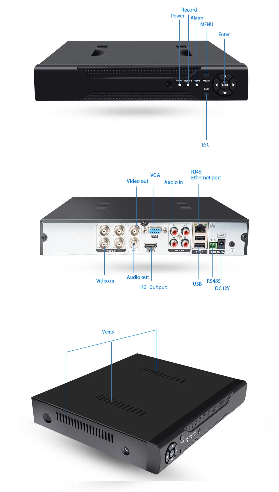4CH/8CH/16CH AHD CCTV DVR для безопасности H.264 5MP/4MP AHD CVI TVI аналоговая ip-камера A5 5MP 4.0MP Гибридный видеомагнитофон 4K видео выход