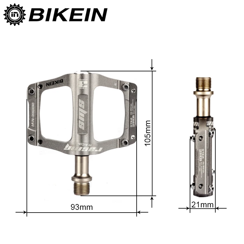 Ультралегкие алюминиевые педали BIKEIN с ЧПУ для горного велосипеда 9/16 дюйма