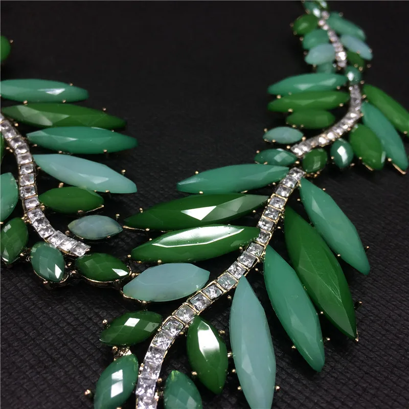 Luxury Resin Leaf Shaped Pendant Necklace Women Statement Necklaces Party Jewelry YaoXi | Украшения и аксессуары