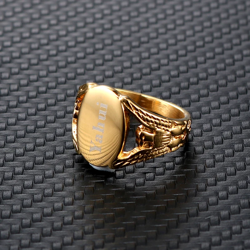 Новинка 2019 модное кольцо из нержавеющей стали Трендовое с орлом плоская