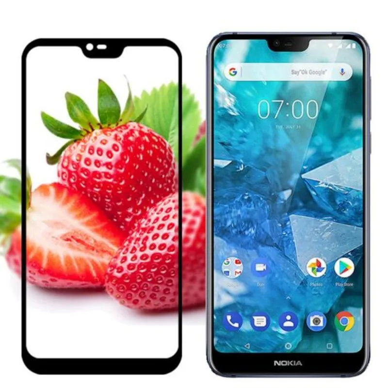 Полное защитное закаленное стекло для Nokia 7 Plus Защита экрана 1 X7 Nokia7 Nokia7.1 9H |