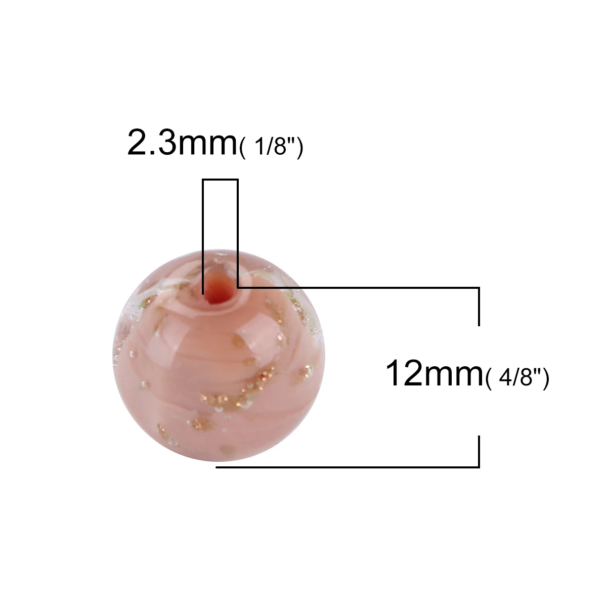 Стеклянные бусины Lampwork круглые черные блестки около 12 мм(4/") Диаметр, отверстие: около 2,2 мм, 10 шт