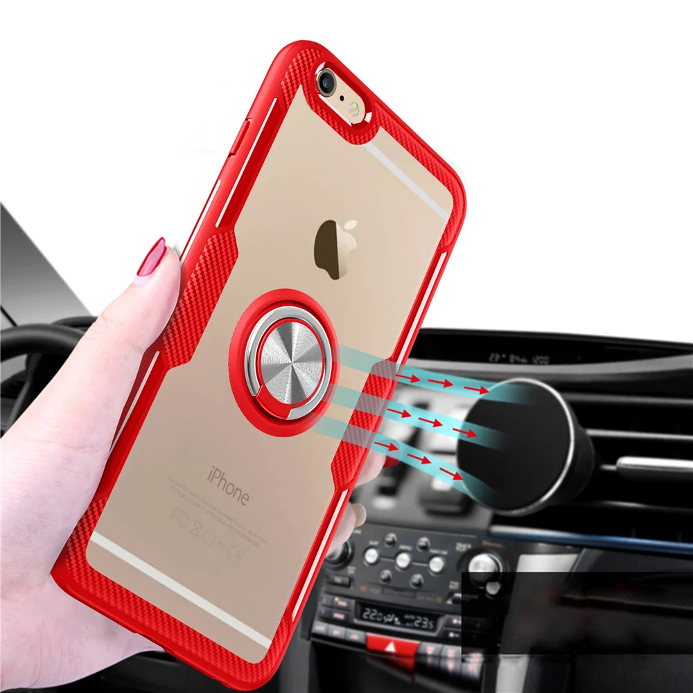 Роскошный прозрачный автомобильный держатель кольцо чехол для iPhone X XS телефонные