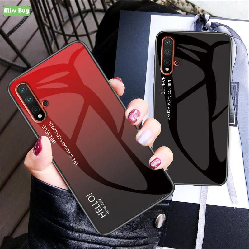 Роскошный чехол для huawei nova 5 Coque модный градиентный Тонкий телефона из