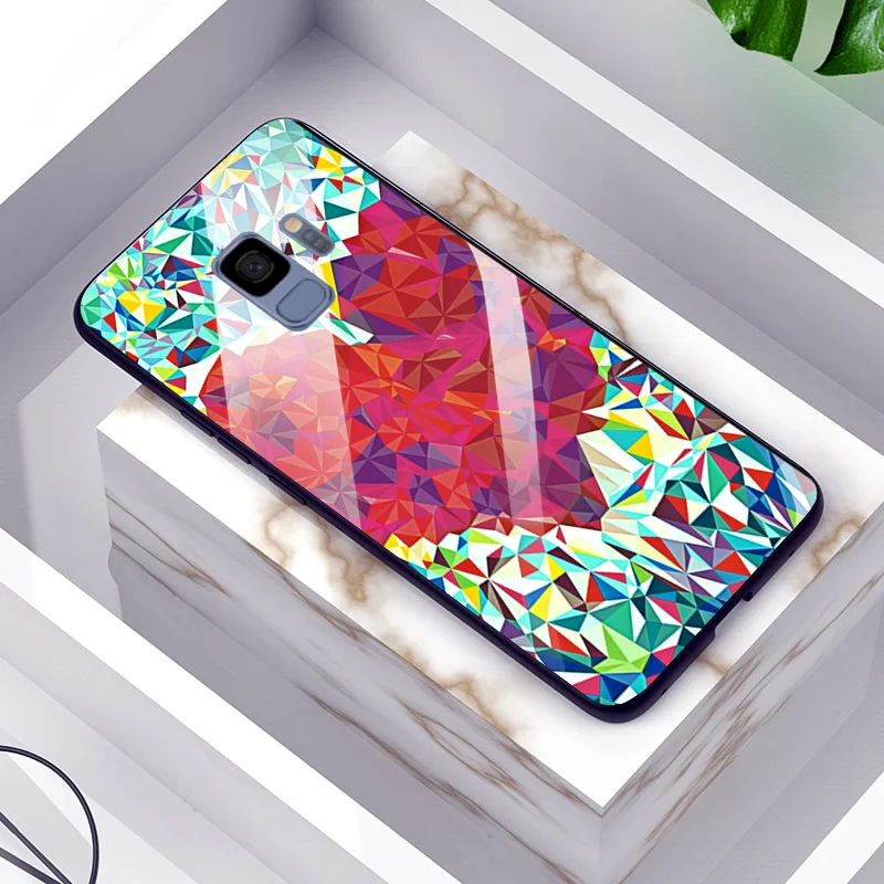 YOUVEI Plant Flower Coque For Samsung Galaxy S9 Plus S 9 S9Plus Shockproof Protective Tempered Glass Phone back Cases Bumper |