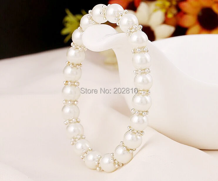 Белый жемчуг (8 мм) браслет с искусственными бусинами лидер продаж модный