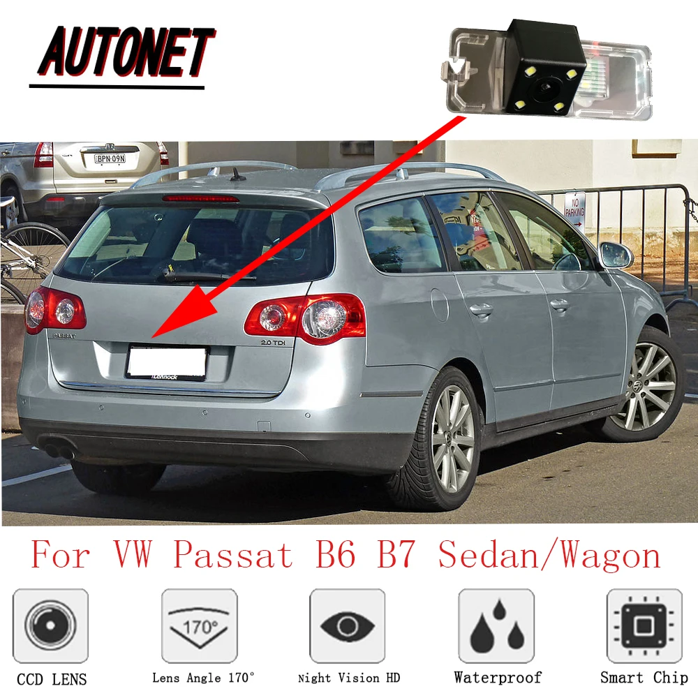 Автомобильная камера заднего вида для Volkswagen VW Passat B6 Sedan/Wagon TYP3C 2005 ~ 2015 CCD ночного