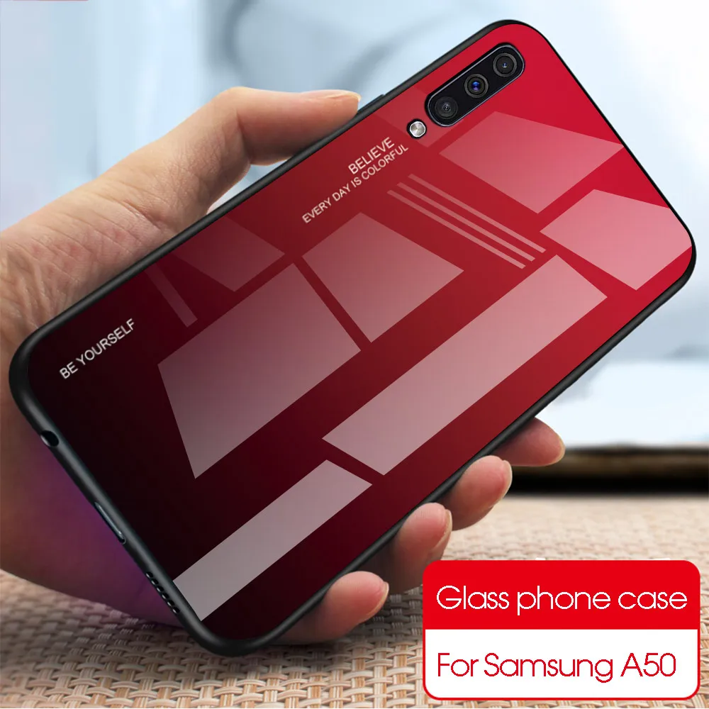 Градиентный чехол для Samsung Galaxy A54 A34 A14 5G A53 A73 A13 A52S A52 A72 A32 A50 A50 A505F A505 A 50 A51 A 51, стеклянный чехол