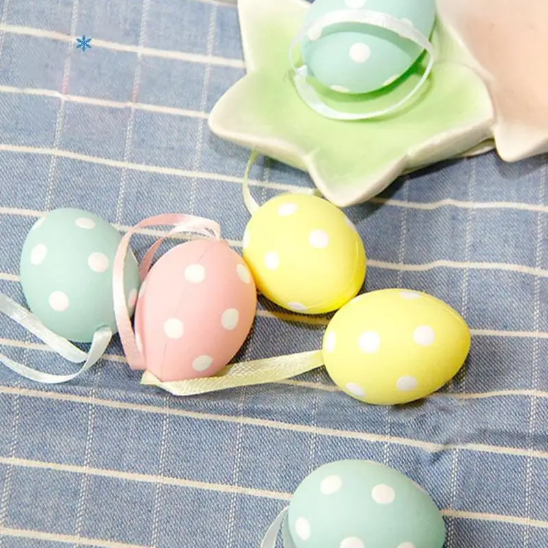 3/9/10/36/50 шт./кор. DIY ПАСХАЛЬНОЕ орнамент в виде яиц детских игрушек Пластик Цветной яйцо пасхальное события День рождения подарок украшения