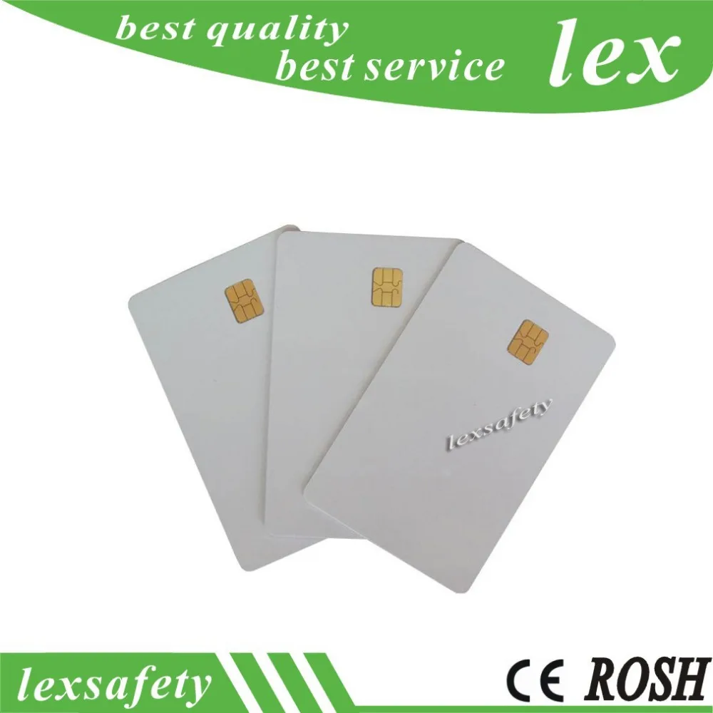 (100 шт./лот) ISO7816 Blank Contact FM4442 Chip PVC Smart IC Card для открыток в отеле и членских карт|contact