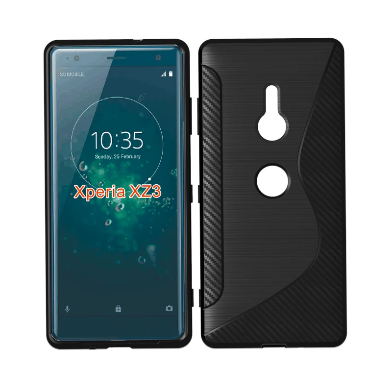 Черный противоударный Противоскользящий S Line TPU гелевый Чехол для SONY Xperia XZ3 |