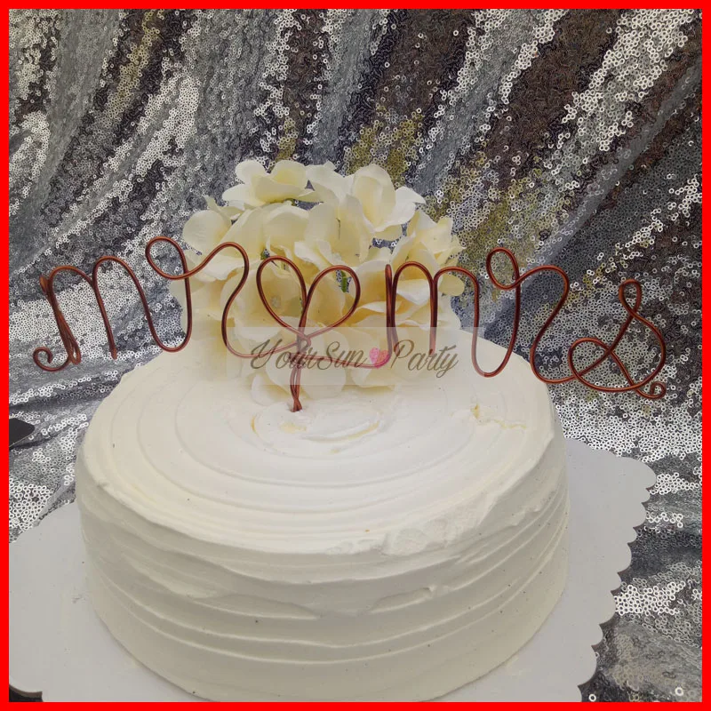 2017 Бесплатная доставка Mr And Mrs Свадебный Торт Топперы ручной работы из