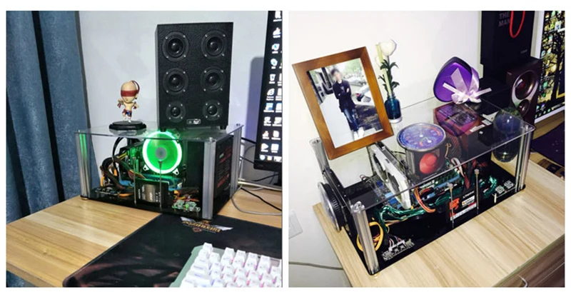 DIY персонализированный прозрачный акриловый Настольный ПК чехол стойка игровой хост-бокс ATX материнская плата Хендс-он сборка геймер компьютерные части