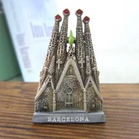 Spain Barcelona Tourist Souvenirs Fridge Magnets Sagrada Familia Resin Refrigerator Magnetic Stickers Home Decor Decoration