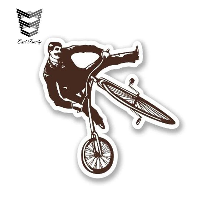 EARLFAMILY 13cm x 12cm Stunt Bike Rider BMX Vinyl Sticker for Window Bumper Trunk Decoration Car Styling Waterproof Stickers - купить по