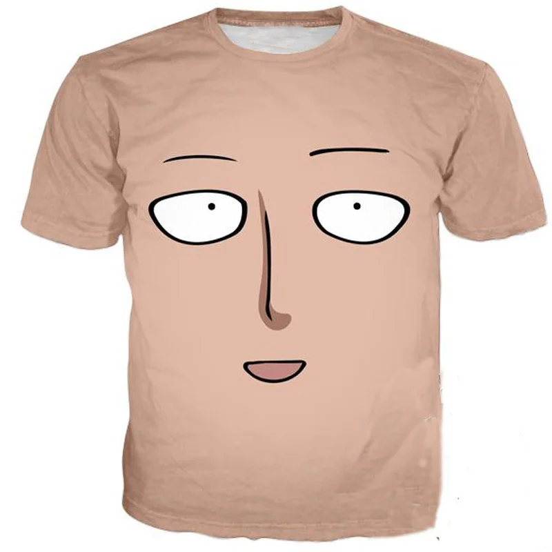 One Punch Man Shirts Saitama Face T-Shirt Men Women Anime Clothing 2018 Brand T Shirt Tshirt Plus Size Summer Clothes Camisetas | Мужская