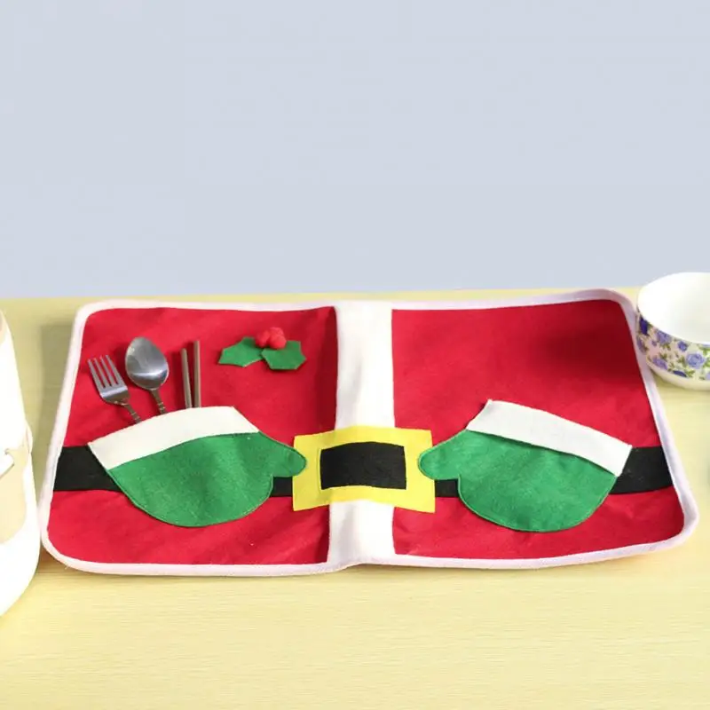 Рождество санта-клаус костюм таблица Placemat сумок праздничным столом Placemats