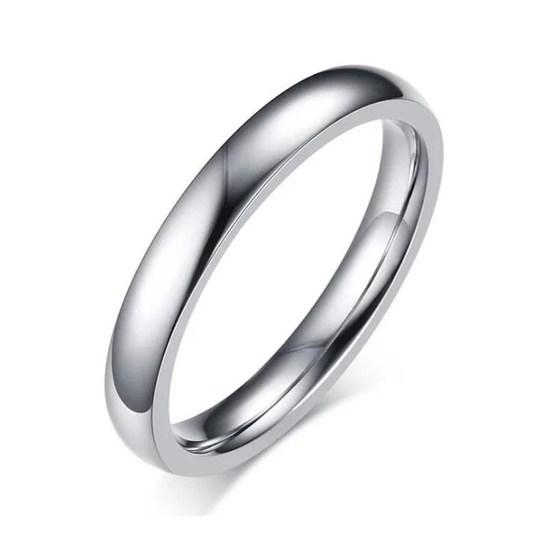 3 мм титановая сталь антиаллергенные гладкие Простые Свадебные Кольца для пар