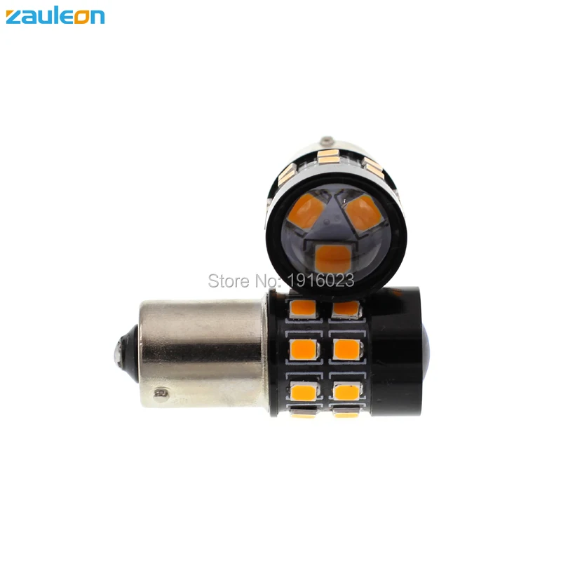 Zauleon 2 шт. S25 1056 7507 BAU15S PY21W светодиодный Янтарный Желтый 543 люмен 21 Светодиодный