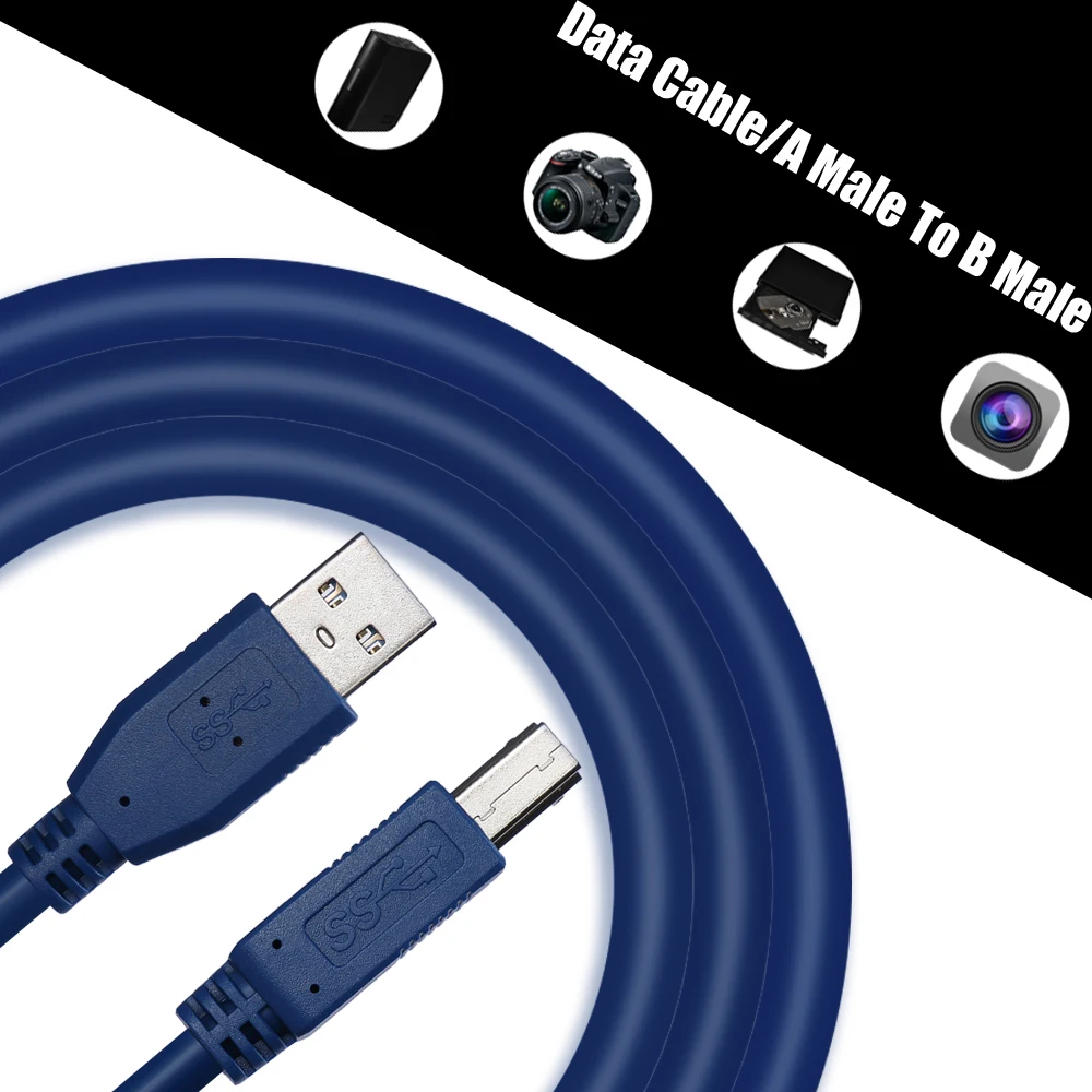 USB кабель Type A (Папа) B (папа) 3 0 для Canon Epson HP ZJiang принтер этикеток DAC принтер|Кабели