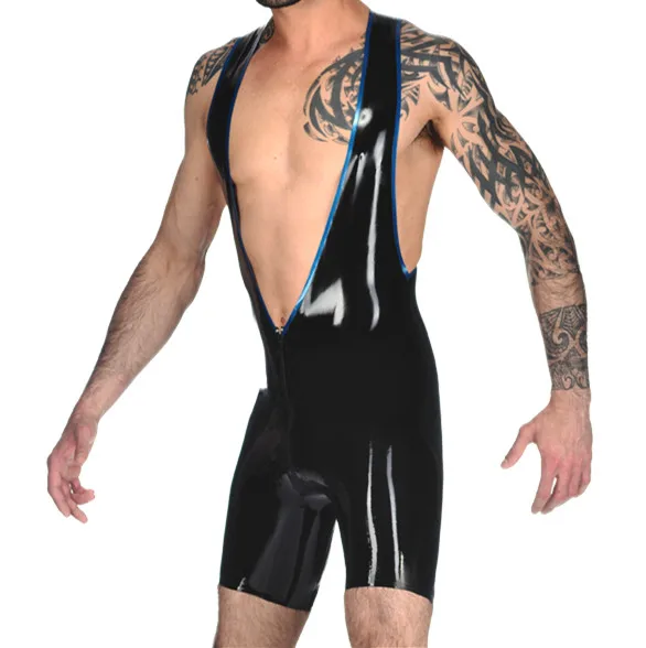 New Latex Leotard Men's Costumes Jumpsuit Rubber Wear |