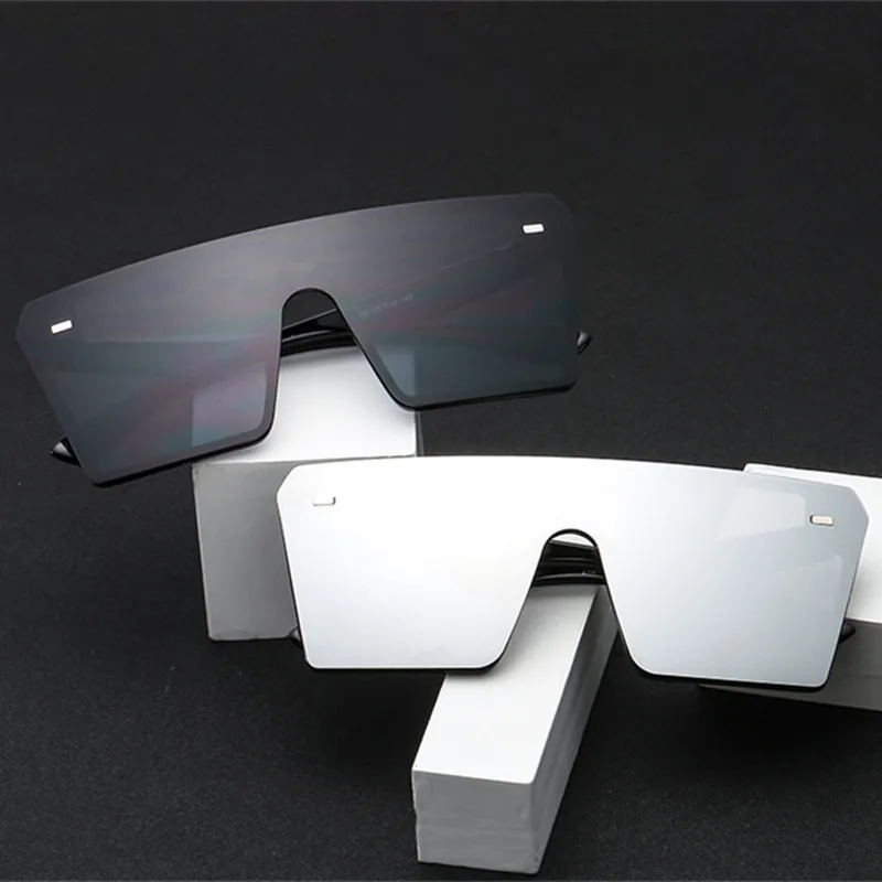 Женские солнцезащитные очки в Корейском стиле большие уличном без оправы для