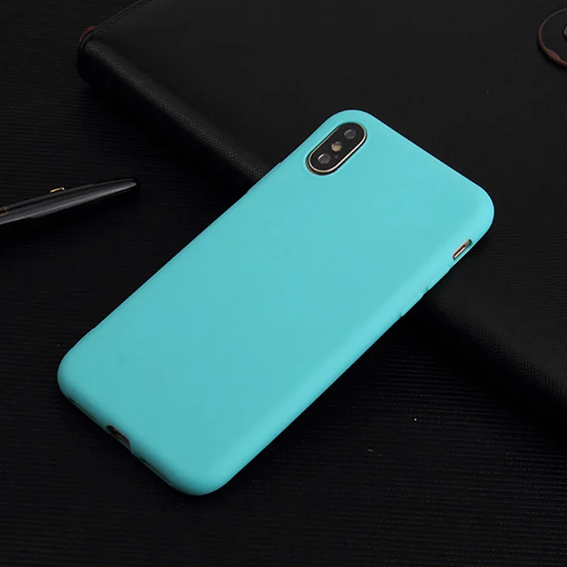 TPU Phone Case for Iphone6 7 6S 8 Plus Candy-colored Slim Soft Cover Skin IPhone7 6 6s X 5 5S SE XS XR MAX | Мобильные телефоны и