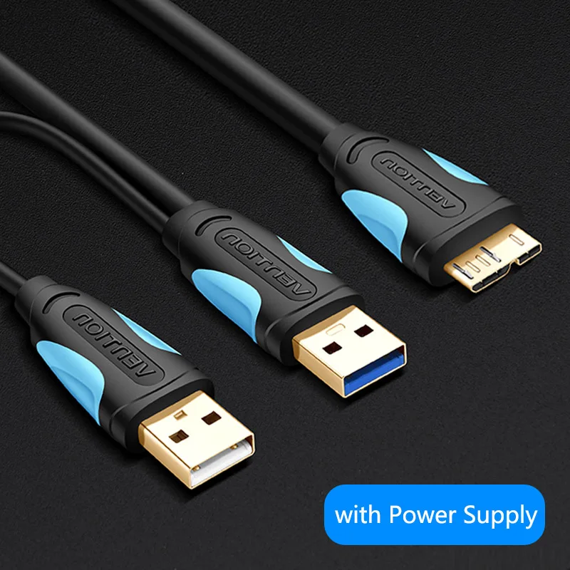 Кабель Vention Micro USB 3,0, 2 м, 0,5 м, быстрое зарядное устройство USB, кабель для синхронизации данных, USB 3,0, кабель для мобильного телефона для samsung S5, жесткий диск - Цвет: with Power Supply
