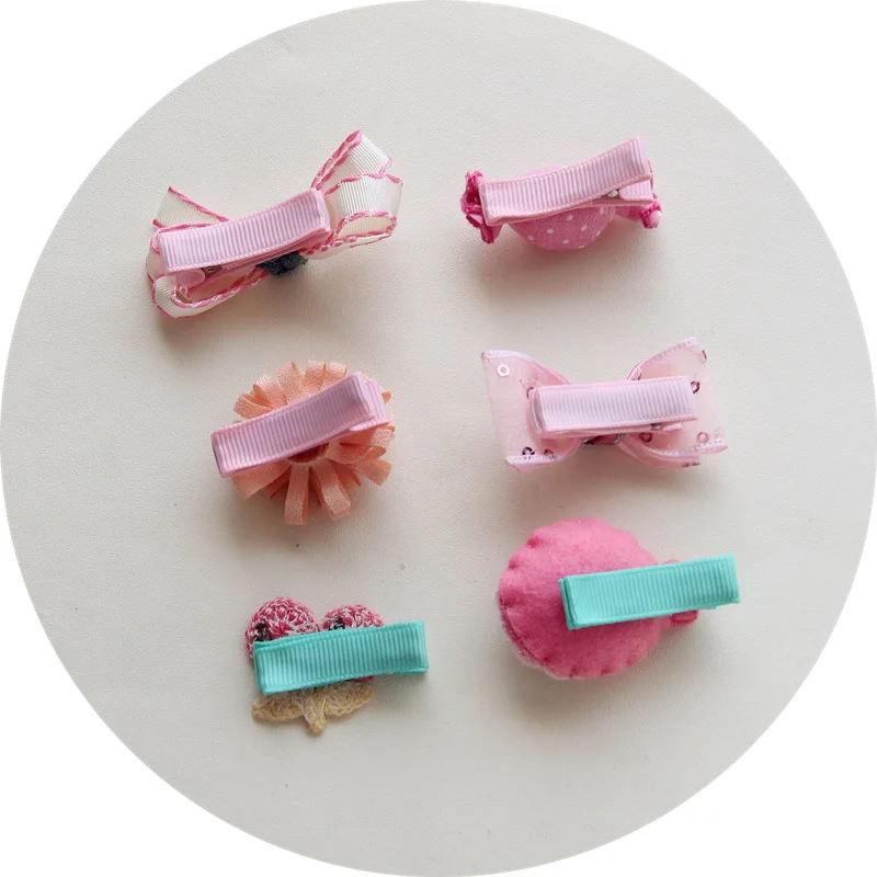 

Fashion 1Set=6PCS New Children Lovely Bows Hair Clips Girls Birthday Gift Flowers Headwear Safety Barrettes Kid Hair Accessories